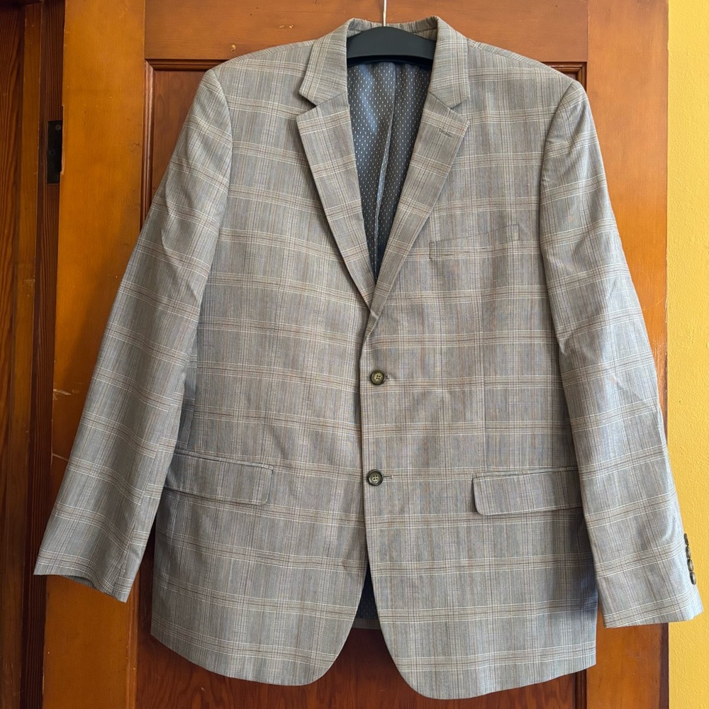 James Tattersall Brown Plaid Blazer Size 44R